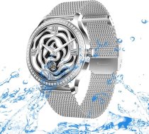 Viedpulkstenis sievietēm un vīriešiem IP68 ūdensizturīgs fitnesa pulkstenis Sporta pulkstenis Bluetooth zvani ar 1,28 collu skārienjūtīgu ekrānu Sirdsdarbības ātruma un miega monitors 7 dienu ilgs akumulatora darbības laiks Daudzi sporta rež