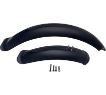 Fat Bike priekšējais un aizmugurējais spārnu komplekts Fat Tire Bike Wings Full Cover Black 20"