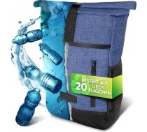 Vīriešu un sieviešu mugursoma ar rullveida aizdari, izgatavota no pārstrādātām plastmasas pudelēm | Vienkārša mugursoma | Mugursoma klēpjdatoram | Sieviešu mugursomas | Sieviešu dienas mugursomas | Skolas mugursomas | Izvēlieties krāsu taga
