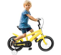 Uzlabots 14 collu bērnu velosipēds, augstuma regulējams velosipēds bērniem ar atbalsta riteņiem, zēnu un meiteņu velosipēds no 3 līdz 6 gadu vecumam