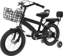 Bērnu velosipēds 14 collu bērnu velosipēds ar stabilizatoriem un grozu Augstuma regulējams bērnu velosipēds 3–7 gadu vecumam Jauniešu velosipēds zēniem un meitenēm Uzlabots velosipēds treniņiem