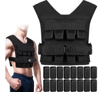 Svaru veste 35 lb Regulējama svaru veste vīriešiem Treniņu veste ar dzelzs svaru, svaru veste spēka treniņiem, skriešanai, treniņiem, fitnesam, muskuļu veidošanai, svara zudumam,