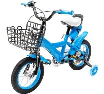 MccoMMon 12 collu bērnu velosipēds, oglekļa tērauda velosipēds, augstuma regulējamais, ar stabilizatoru riteņiem, dubultā bremzēšanas funkcija, pretslīdēšanas ķēde, stabilizatoru riteņi, glabāšanas grozs, riepas