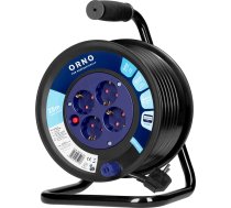 Pagarinātājs, 4 kontaktligzdas 2P+Z, Schuko, PVC kabelis H05VV-F 3x1.5mm, garums 25m, termiskais, strāvas ķēdes žalūzijas