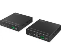Optisko šķiedru paplašinātājs (extender) hdmi 4k/60hz ar kvm usb 1.1 caur ip 1g vai līdz 40km/300m, maks. 253 uztvērēji, hdmi cilpas izeja, audio - komplekts