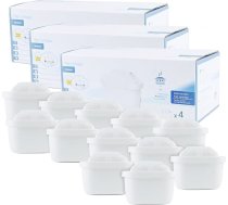 12 ūdens filtru kārtridžu nomaiņas komplekts, filtrē kaļķakmeni, hloru, metālus, ūdens filtra kārtridžs, augsta tīrīšanas veiktspēja, saderīgs ar jauniem un veciem modeļiem tīra ūdens baudīšanai.
