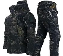 2 gabalu sniega dēļa sniega kostīms Softshell jaka vīriešiem Militārais apģērbs Combat Suit āra slēpošanas tērps taktiskā jaka un bikses slēpošanai āra sporta veidiem
