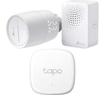 TP-Link Kasa viedā radiatora termostata KE100 KIT komplekts + TP-Link Tapo T310 viedā temperatūras un mitruma monitora komplekts