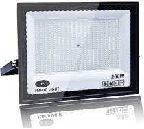 LED āra prožektors 200 W, 2 m kabelis 6500 K Cool White 20000 LM LED prožektors, āra prožektors, IP66 ūdensizturīgs, dārziem, pagalmiem, pagalviem, balkoniem, parkiem, garāžām, rūpnīcām