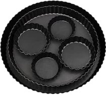 Kārta 28/24/2 x 10 cm/2 x 8 cm ar paceļamu pamatni Quiche cepšanas forma, augļu kūku veidne 24 28 cm Kūku pamatnes forma ar paceļamu pamatni Tartlet pelējuma veidnes, pīrāgu augļu pamatnes forma Tart Mould Non-Stick