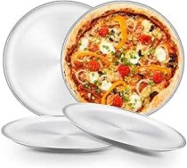 HaWare picas paplātes komplekts ar 4 daļām, apaļas picas veidnes picas cepšanai krāsnī - 26 un 30 cm, netoksiskas un čuguna, viegli tīrāmas un mazgājamas trauku mazgājamā mašīnā.