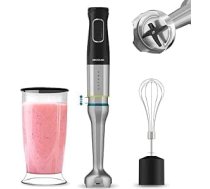 Cecotec Stabmixer Katana TotalDestroy 1500XL Cream BL. 1500 W, 21 Geschwindigkeiten und Turbo, 4 Klingen mit schwarzem Titan, Spritzschutzhaube, extra langer Fuß, klare Schlagstäbe, 800-ml-Glas.