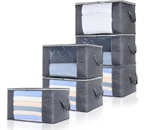 OTraki Uzglabāšanas kaste ar vāku, liela, 60 L glabāšanas soma, drēbju uzglabāšanas, pārcelšanās kastes, salokāms apakšgultas skapis drēbēm, segām un gultasveļai