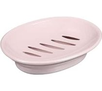 sourcing map Ziepju trauks, 1 gab., 15,5 x 11 cm, plastmasas ziepju trauks ar iztukšošanas atveri, noņemams, dubults nodalījums, ziepju turētājs vannas istabai, dušai, virtuvei (rozā)
