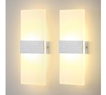2 x 12 W LED sienas lampas iekštelpu moderns sienas apgaismojums uz augšu un uz leju Interjera apgaismojums Priekšnama apgaismojums guļamistabai, gaitenim, dzīvojamai istabai, kāpnēm utt. Silti balta