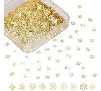 OLYCRAFT 990 gab Sniegpārsliņu nagu mākslas spīdums Zvaigzne Ziedu zieds Sveķu sveķu pildviela Ziemassvētku tēma Sequins Spīdīga sveķu pildviela DIY sveķu pildvielas piederumi amatniecības komplekts Sveķu liešanas nagu mākslas rotājumi