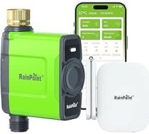 RAINPOINT Bewässerungscomputer WiFi ūdens taimeris ar antenas mezglu, misiņa ieplūdes caurule, 6 grafiki, gudrais dārza apūdeņošanas smidzinātāja šļūtenes taimeris, APP/ balss tālvadības pults