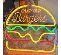 LED Sign Snack neona zīmes Pārtikas LED gaismas veikals sienas dekori Popcorn lampas Pizza Burger Tacos apdares gaismas USB spilgtuma regulējams