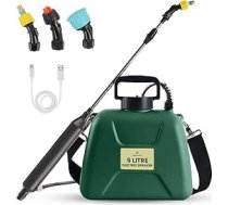 Green Haven 5L akumulatora spiediena smidzinātājs - USB uzlādējams elektriskais dārza smidzinātājs ar 3 regulējamām sprauslām, viegli uzpildāmu tvertni, izturīgu ABS, pārnēsājamu dizainu un plecu siksnu