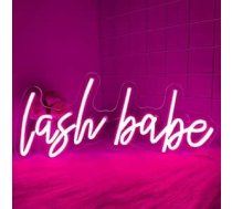 Lash Babe neona zīme sienas dekorēšanai, skaistas rozā skropstas, bērnu neona zīme skropstu istabai, LED gaismas zīme skropstu studijai, skaistumkopšanas istabai, nagu, matu bāram, dāvana meitenēm