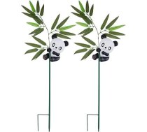 GLOBO Saules gaisma āra Panda Dekoratīvā gaisma Saules lampa Āra zemes spieķa spraudņa gaisma Dzīvnieka figūra, baterija, 1x LED silti balta, augstums 70 cm, 2 gab. komplekts