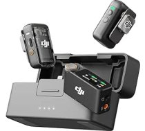 DJI Mic 2 (2 raidītāji + 1 uztvērējs + uzlādes paliktnis) Bezvadu Lavalier mikrofons Bluetooth mikrofons kamerai, mobilajam telefonam, blogam Trokšņu samazināšana 48KHz iekšējā 32-bitu pludiņa ierakstīšana 250m