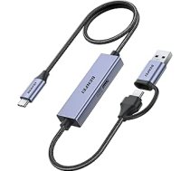 BENFEI USB C video/ audio ieraksta karte, USB C uz USB A/C ieraksta karte, Full HD 1080P 60FPS video uztvērējs spēļu ierakstīšanai tiešraidē, saderīgs ar Switch PS5 PS4 Xbox kamera PC iPad Mac