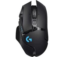Logitech G502 LIGHT SPEED bezvadu spēļu pele, HERO 16000 dpi sensors, bezvadu savienojums, USB ports, RGB apgaismojums, svara regulēšana, saderīga ar POWERPLAY, PC / Mac, melna - ES iepakojums