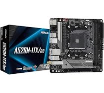 ASRock A520M-ITX / AC atbalsta 3. paaudzes AMD AM4 Ryzen™ / Future AMD Ryzen™ procesorus (3000 un 4000 sērijas).
