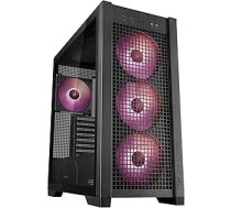 ASUS TUF Gaming GT302 ARGB Black Mid-Tower ATX korpuss (4x 140 x 28 mm ARGB ventilatori, nomaināmi sānu paneļi, atbalsta ATX pamatplates ar slēptām ligzdām, tīklveida priekšējais panelis, melns)