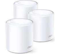 TP-Link Deco X60 Mesh WLAN komplekts (3 iepakojumi), Wi-Fi 6 AX5400 divjoslu maršrutētājs un retranslators, 2 x gigabitu pieslēgvietas katrā ierīcē, ieteicams mājokļiem ar 4-7 guļamistabām, visaptveroša jauniešu aizsardzība, WPA3