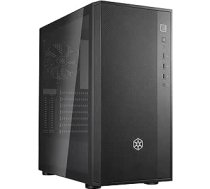 Silverstone FARA R1 V2- FARA R1-V2 Tower ATX datora korpuss, sieta priekšējais panelis, rūdīta stikla sānu panelis, melns, SST-FAR1B-G-V2