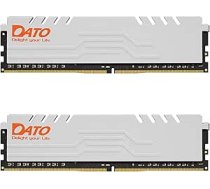 DATO 32GB RAM (16GBx2), DDR4 3200MHz ar radiatoru, PC4-25600 CL16 1.35V 288-Pin Non-ECC UDIMM, galddatora atmiņas modulis spēlēm, Extreme White