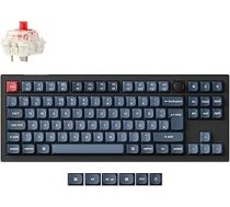Keychron V3 Max QMK/VIA bezvadu mehāniskā tastatūra, DE-ISO izkārtojums, 87 taustiņi, RGB Bluetooth, 2,4 GHz/vads, nomaināma, Gateron Red slēdzis Mac, Windows, Linux