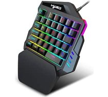 Mehāniskā spēļu tastatūra ar vienu roku Rainbow Backlight Multimedia funkciju tastatūra Portatīva mini spēlētāju tastatūra ar plaukstas balstu datoram/PC/Desktop/Laptop datoram