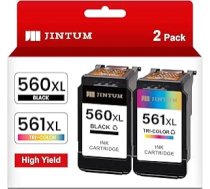 JINTUM PG-560xl kasetnes saderīgas ar Canon printera kasetnēm PG-560XL CL-561XL priekš Pixma TS5350 TS7450 TS5450 TS5351 TS7451 TS5451 TS5452 TS5352 TS5353 TS5400 TS5300