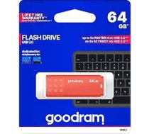 goodram USB atmiņas karte ar 64 GB UME3 - USB 3.0 datu glabāšanas pildspalva - nolasīšanas ātrums līdz 60 MBs - atmiņas karte - USB zibatmiņas disks ar plastmasas korpusu - oranžs