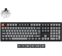 Keychron K10 Max bezvadu mehāniskā tastatūra, DE-ISO izkārtojums QMK 2,4 GHz Bluetooth, pilna izmēra, ar karstu pārslēgšanos, RGB, saderīga ar Mac Windows Linux, brūni slēdži