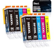 580 581 XXL tintes kasetne Multipack saderīga ar Canon PGI-580 CLI-581 priekš Pixma TS6150 TS6250 TS6350 TS8150 TS8250 TR8550 TR7550 TS705