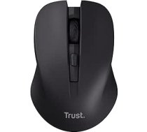 Trust Mydo klusā bezvadu pele, 82% pārstrādāta plastmasa, 1000-1800 DPI, ievelkams USB mikrouztvērējs, RF 2,4 GHz, labās un kreisās rokas lietotājiem, bezvadu pele portatīvajam datoram, PC, Mac - melna