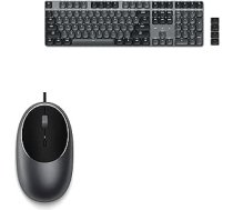 SATECHI Aluminium C1 Kabelgebundene USB C Maus un Slim W3 Tastatur ASV QWERTY komplekts
