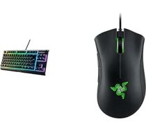 SteelSeries Apex 3 TKL - RGB spēļu tastatūra un Razer DeathAdder Essential (2021) - Essential spēļu pele ar 6 400 DPI optisko sensoru
