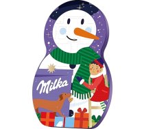 Milka Snow Mix Adventes kalendārs – krāsains Ziemassvētku kalendārs ar šokolādi, rotājumiem un pildītu sniegavīru figūriņu – 236 g