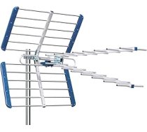 EDISION YAGI V 15 dB Āra antena zemes 21-48 UHF, 5G LTE filtrs, ciparu DVB-T/T2 kanālu uztveršanai, TV antena, frekvenču diapazons 470-694 MHz, garums 105 cm, LTE700, zila, zila