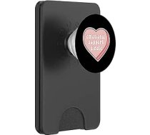 Emocionālais atbalsts Kindle Rozā sirds PopSockets PopWallet for MagSafe