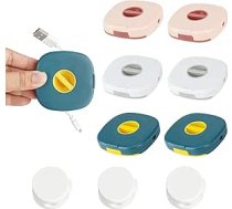 Kabelaufwickler, einziehbares Kabelmanagement mit 3 stark haftenden Schreibtischkabelhaltern, tragbarer Kabelaufwickler, vielseitiger Kabel-Organizer für USB-Kabel, Ladekabel, kleines Zubehör