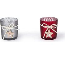Excelsa 6 tējas lampu turētāju komplekts Gnomo 7 x 8 cm no stikla un koka