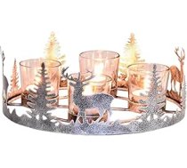 Marakešas Adventes vainags Sveču turētājs metāla apaļš 26 cm - Ziemassvētku rotājumi Vainags Modern Miekke