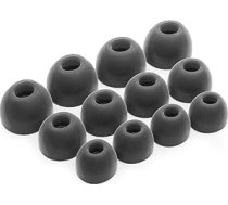 Okuli 12 x silikona ausu aizbāžņi austiņu gumijas uzgaļi JBL Live Pro 2 austiņām melnā krāsā