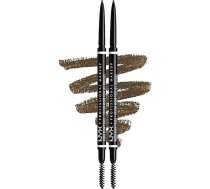 NYX Professional Makeup Micro Brow Pencil Double Pack Double Sided Pack with Retractable Eyebrow Pencil and Brush, Vegan Formula, Shade: Ash Brown, tonēts, brūns, tonēts.